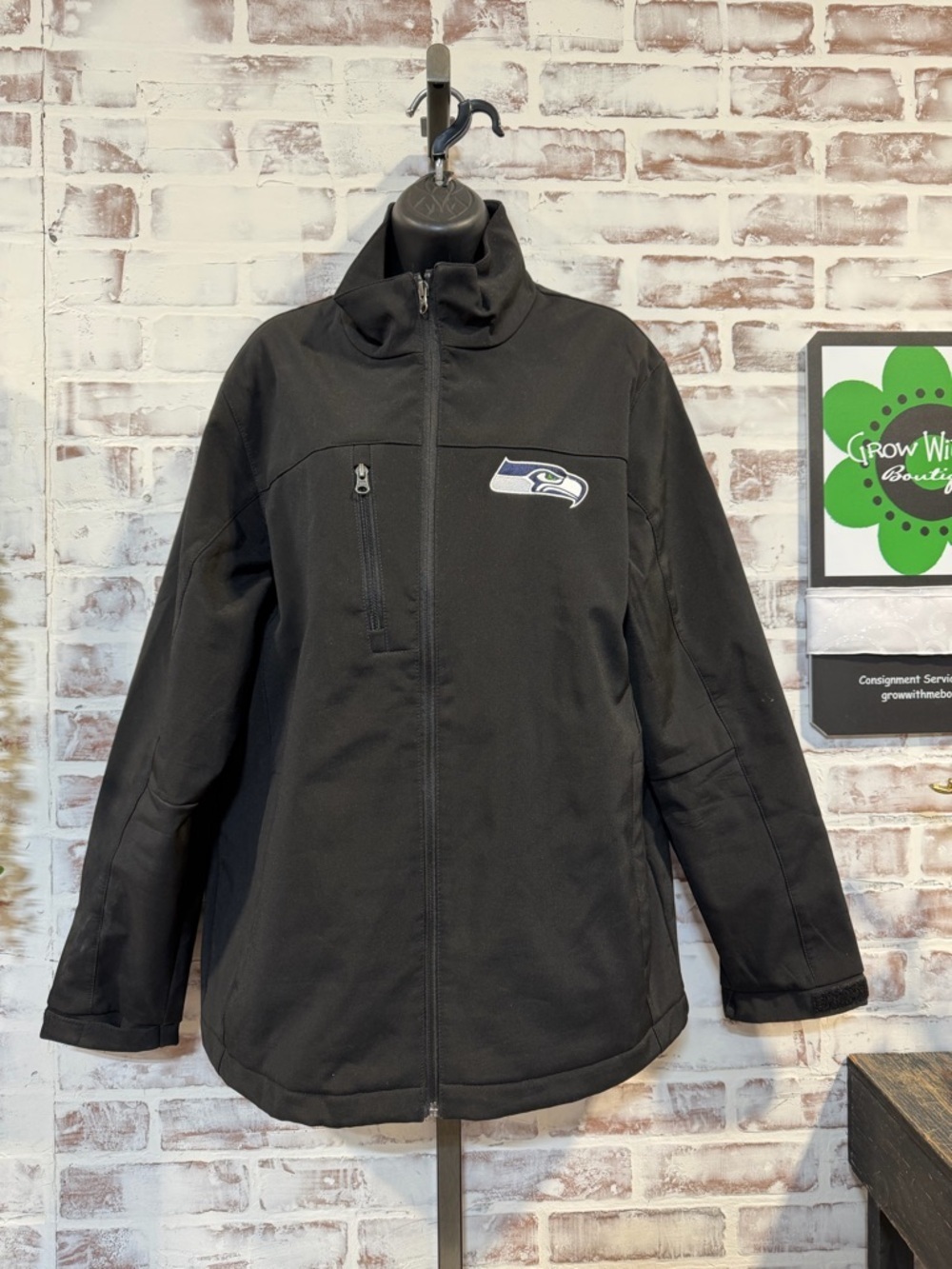 NFL Seattle Seahawks Black Softshell Jacket adult medium